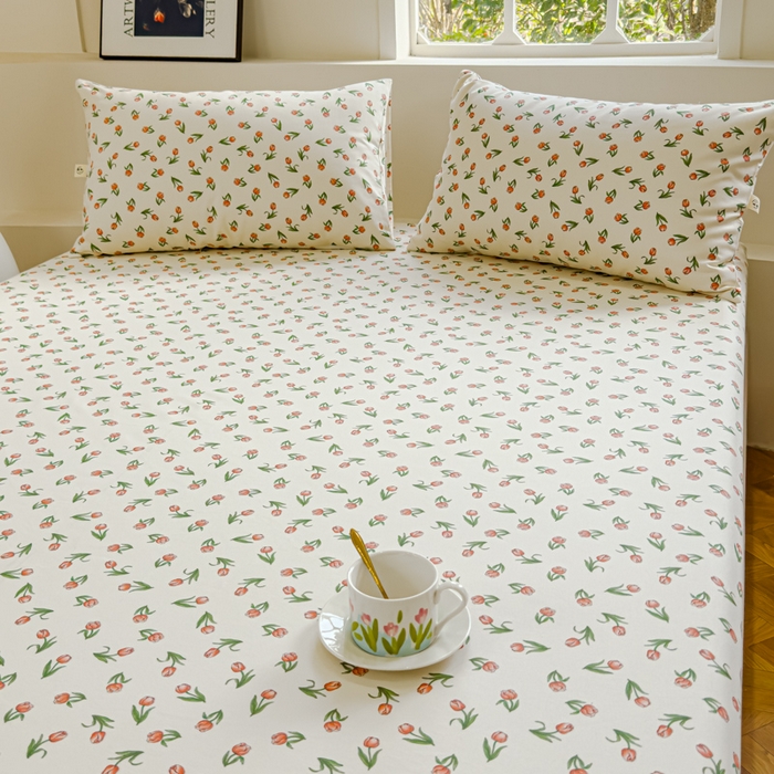 91家纺网 家纺一手货源 找家纺 金丝鸟家纺 2024新款成人款A类老粗布床笠 苗圃