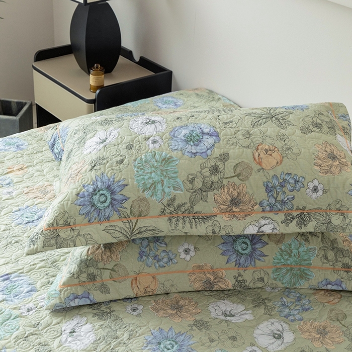 91家纺网 家纺一手货源 找家纺 优乐家纺 2025新款全棉斜纹13376宽边枕头套 安琪-绿