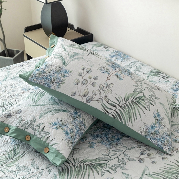 91家纺网 家纺一手货源 找家纺 优乐家纺 2025新款纯棉印花夹棉枕套系列-纽扣款 早春