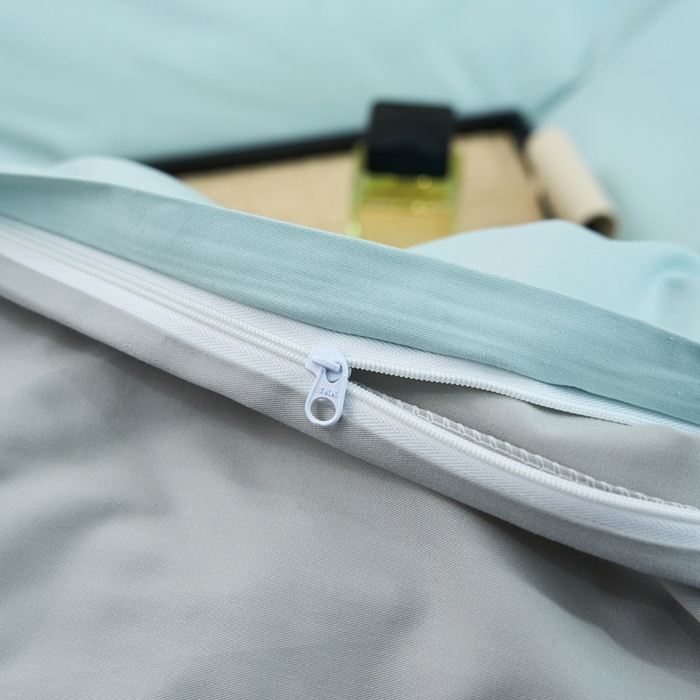 91家纺网 家纺一手货源 找家纺 三沁家居 2024新款精梳长绒棉四件套 灰绿