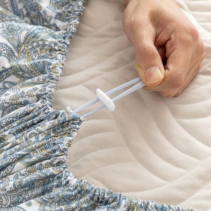 91家纺网 家纺一手货源 找家纺 优乐家纺 2025新款纯棉印花夹棉床笠三件套系列-纽扣款 波西米亚