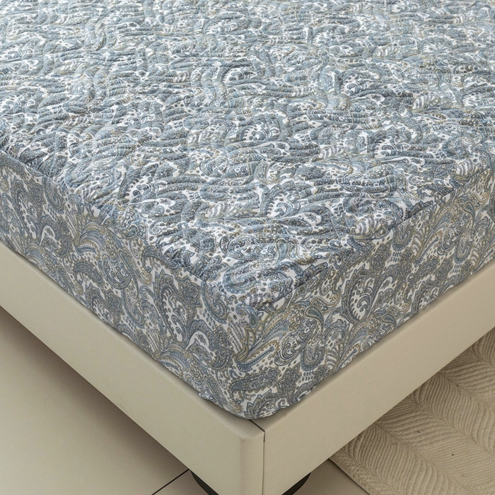 91家纺网 家纺一手货源 找家纺 优乐家纺 2025新款纯棉印花夹棉床笠三件套系列-纽扣款 波西米亚