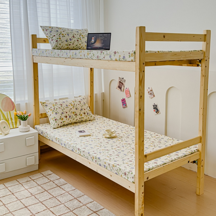 91家纺网 家纺一手货源 找家纺 金丝鸟家纺 2024新款学生款A类老粗布床笠 花蔓