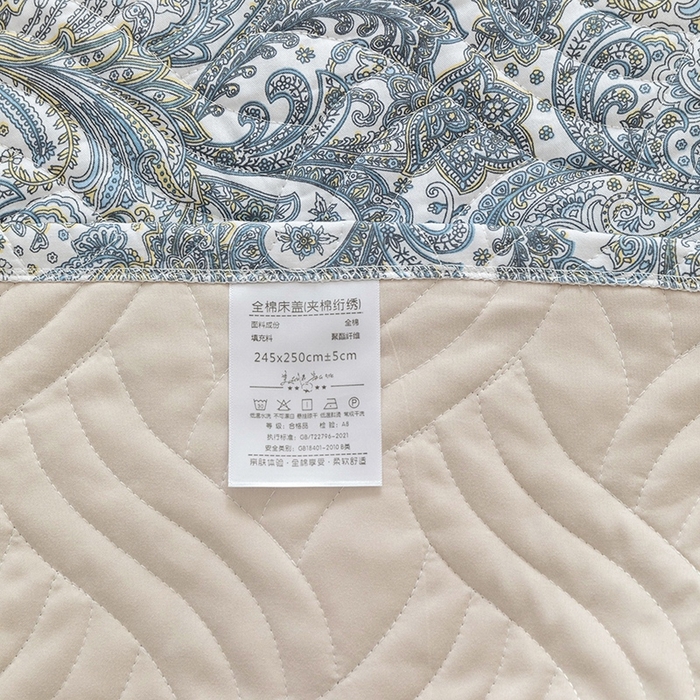91家纺网 家纺一手货源 找家纺 优乐家纺 2025新款全棉斜纹13376宽边枕套床盖三件套 波西米亚