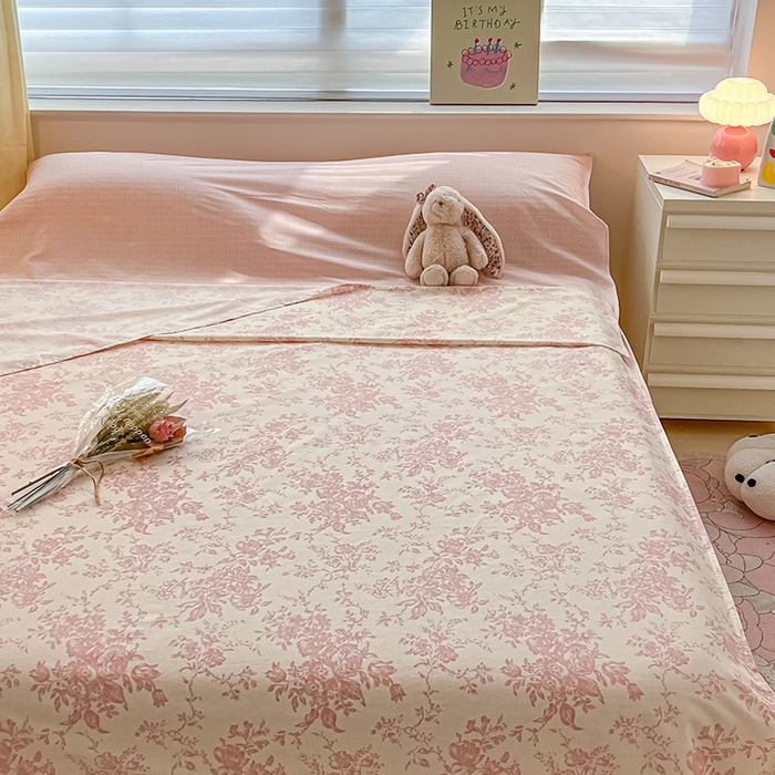 91家纺网 家纺一手货源 找家纺 绵庭家纺 2024新款全棉印花隔脏睡袋 藤蔓花影-粉