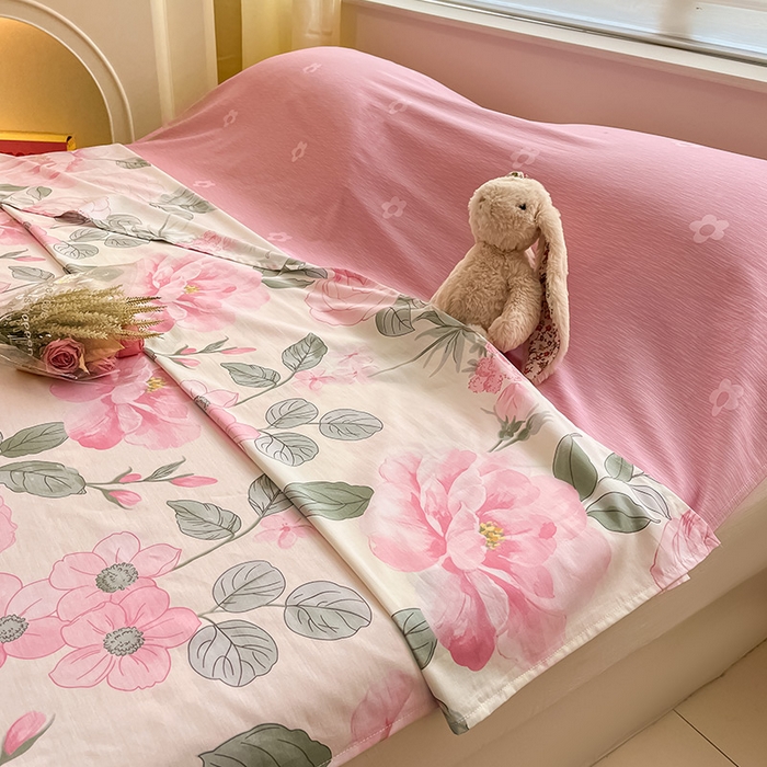 91家纺网 家纺一手货源 找家纺 绵庭家纺 2024新款全棉印花隔脏睡袋 云花妙染