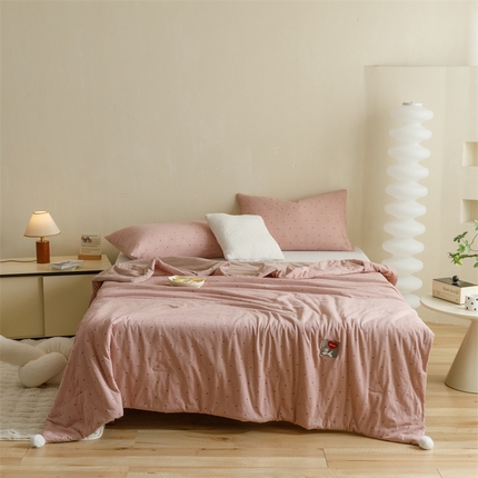 91家纺网 家纺一手货源 找家纺 有货 2024新款全棉针织啵啵大豆夏被 啵啵-小白