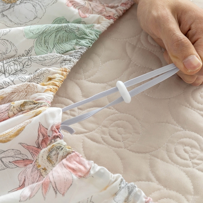 91家纺网 家纺一手货源 找家纺 优乐家纺 2025新款纯棉印花夹棉床笠三件套系列-纽扣款 安琪-黄