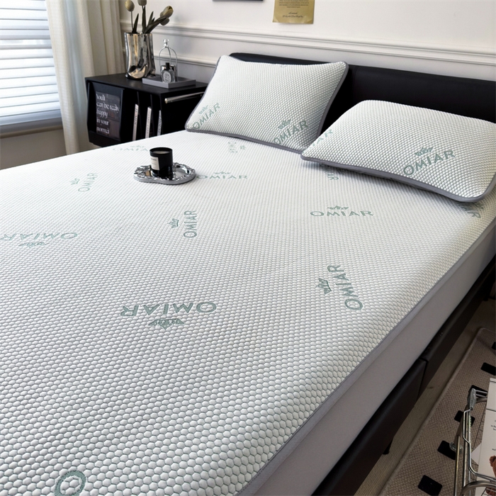 91家纺网 家纺一手货源 找家纺 叠派家纺 2024新款抗菌冰豆豆床笠款凉席-皇冠 皇冠-星空蓝