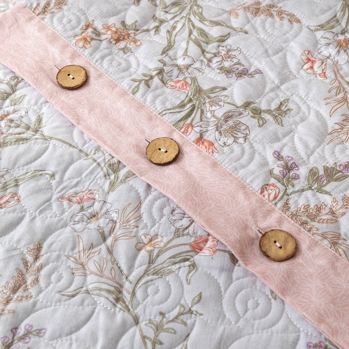 91家纺网 家纺一手货源 找家纺 优乐家纺 2025新款纯棉印花夹棉系列四件套-纽扣款 清婉