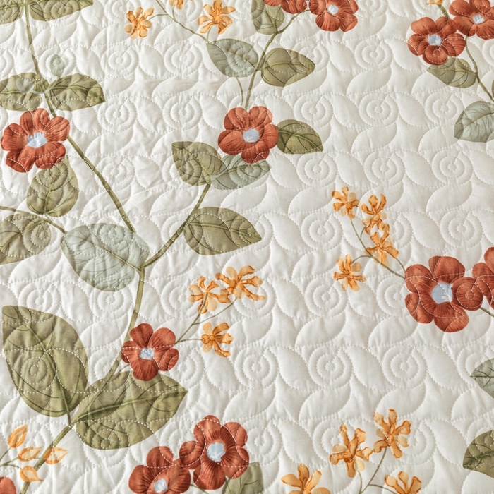 91家纺网 家纺一手货源 找家纺 优乐家纺 2025新款纯棉印花夹棉系列四件套-纽扣款 和颜悦色