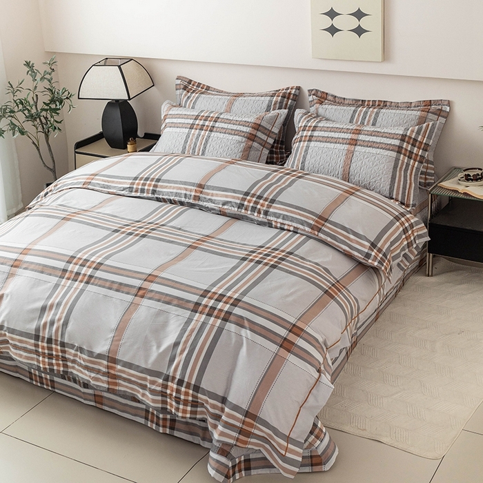 91家纺网 家纺一手货源 找家纺 优乐家纺 2025新款全棉斜纹13376单层被套夹棉床盖款四件套 慕斯