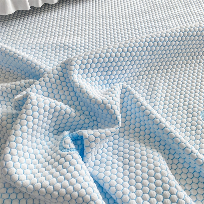 91家纺网 家纺一手货源 找家纺 叠派家纺 2024新款抗菌冰豆豆床裙款凉席-皇冠系 冰豆豆皇冠系列-床裙款-天空蓝