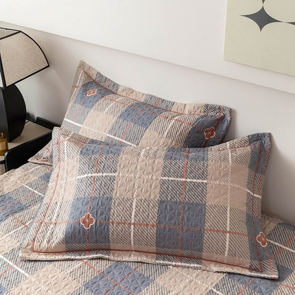 91家纺网 家纺一手货源 找家纺 优乐家纺 2025新款全棉斜纹13376宽边枕头套 博尔-咖