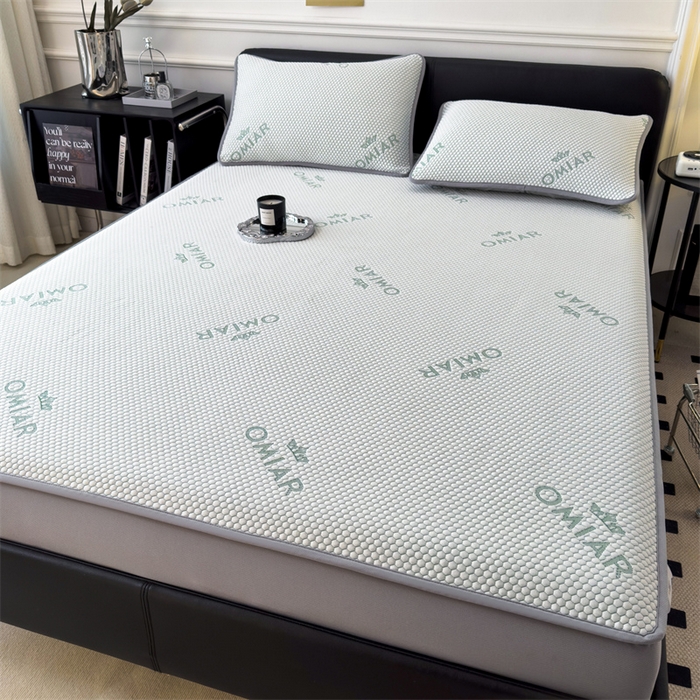 91家纺网 家纺一手货源 找家纺 叠派家纺 2024新款抗菌冰豆豆床笠款凉席-皇冠 皇冠-星空蓝