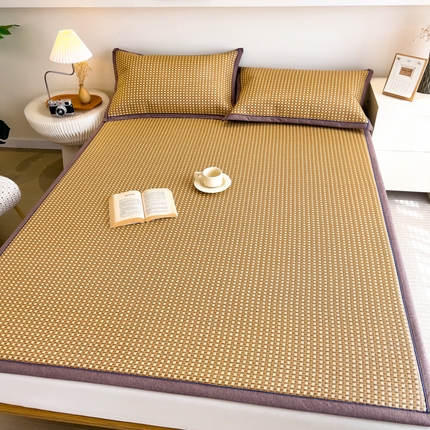 91家纺网 家纺一手货源 找家纺 印季 2025新款防滑加厚古藤凉席