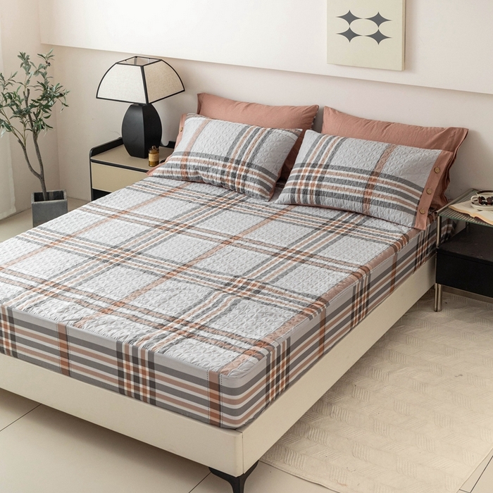 91家纺网 家纺一手货源 找家纺 优乐家纺 2025新款纯棉印花夹棉床笠三件套系列-纽扣款 慕斯