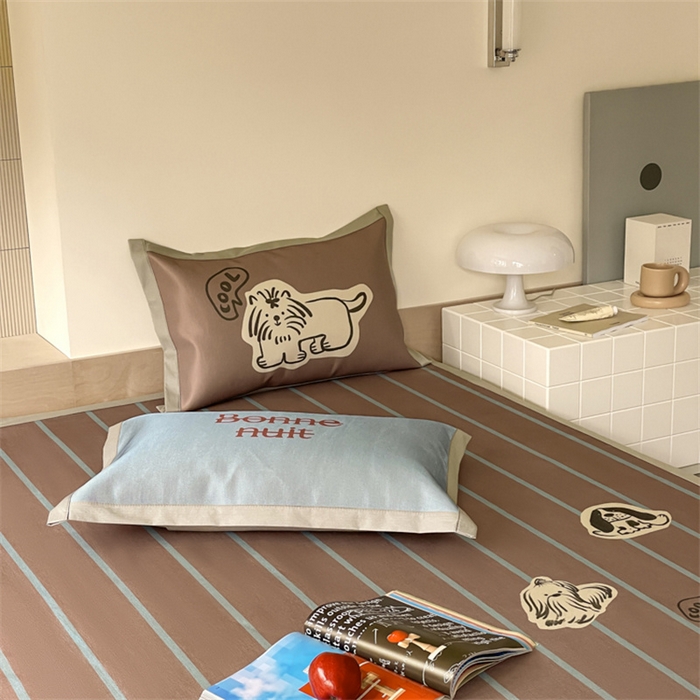 91家纺网 家纺一手货源 找家纺 圆岛家纺 2024新款900D卡通冰丝养生席 美拉德小狗