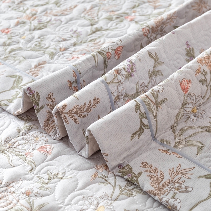 91家纺网 家纺一手货源 找家纺 优乐家纺 2025新款全棉斜纹13376宽边枕套床盖三件套 清婉