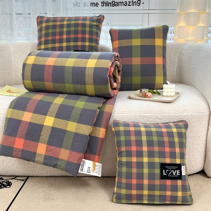 91家纺网 家纺一手货源 找家纺 （总）翰轩家居 2024新款全棉色织水洗棉抱枕被