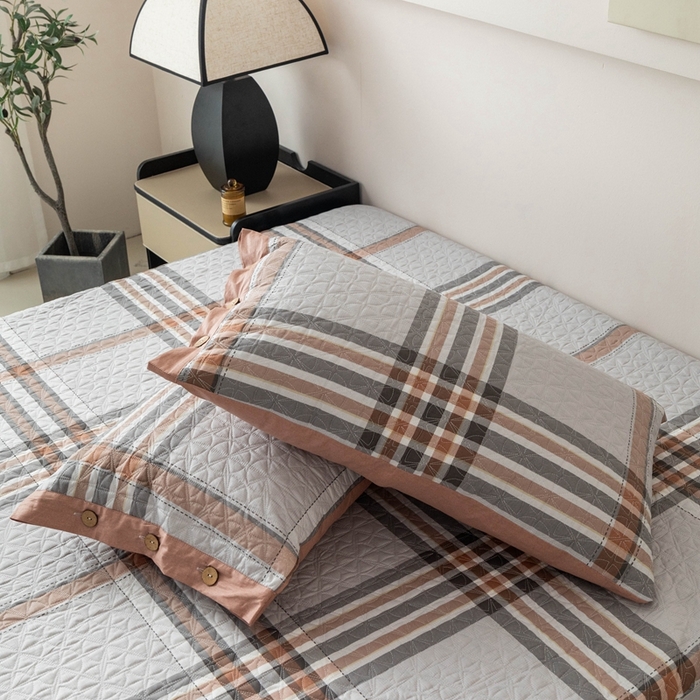 91家纺网 家纺一手货源 找家纺 优乐家纺 2025新款纯棉印花夹棉枕套系列-纽扣款 慕斯