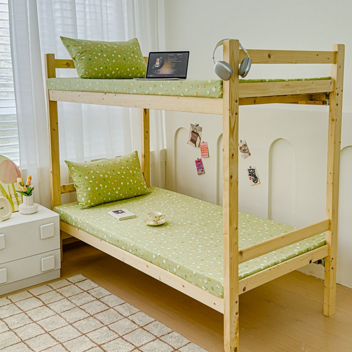 91家纺网 家纺一手货源 找家纺 金丝鸟家纺 2024新款学生款A类老粗布床笠 花田