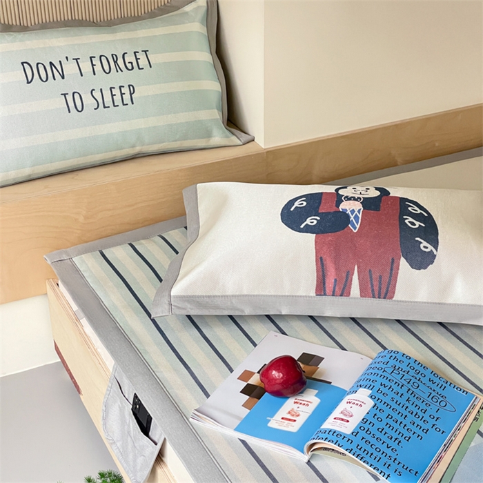 91家纺网 家纺一手货源 找家纺 圆岛家纺 2024新款900D卡通冰丝养生席 快乐猩