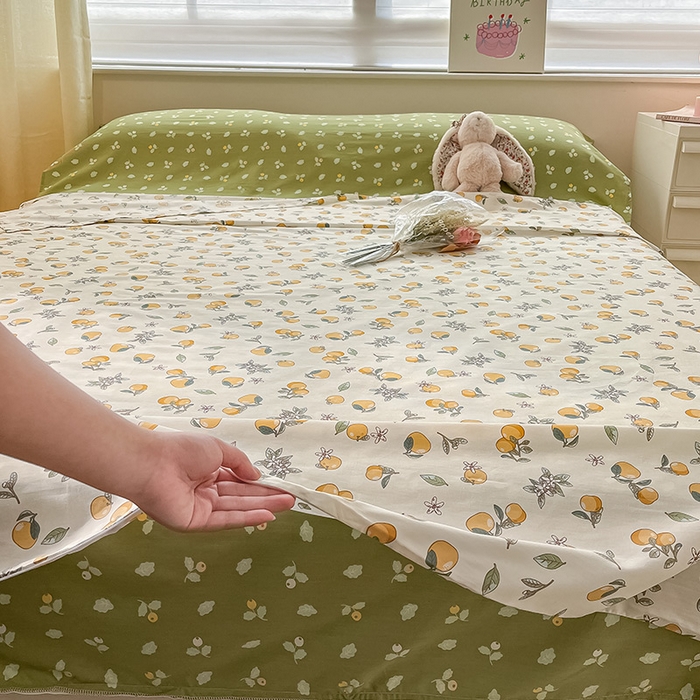 91家纺网 家纺一手货源 找家纺 绵庭家纺 2024新款全棉印花隔脏睡袋 蜜橙