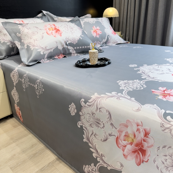 91家纺网 家纺一手货源 找家纺 柏薇 2024新款冰丝床单款凉席三件套 初夏