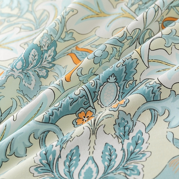 91家纺网 家纺一手货源 找家纺 优乐家纺 2025新款全棉斜纹13376单层被套夹棉床盖款四件套 普卡拉-兰