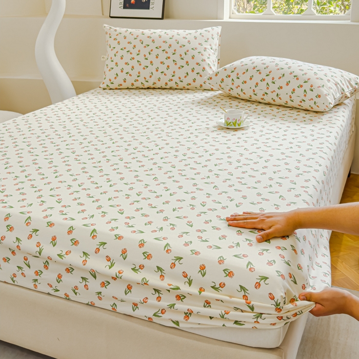 91家纺网 家纺一手货源 找家纺 金丝鸟家纺 2024新款成人款A类老粗布床笠 苗圃