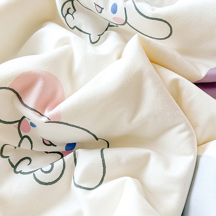 91家纺网 家纺一手货源 找家纺 天瑜家纺 2024新款三丽鸥针织夏被 波点玉桂狗