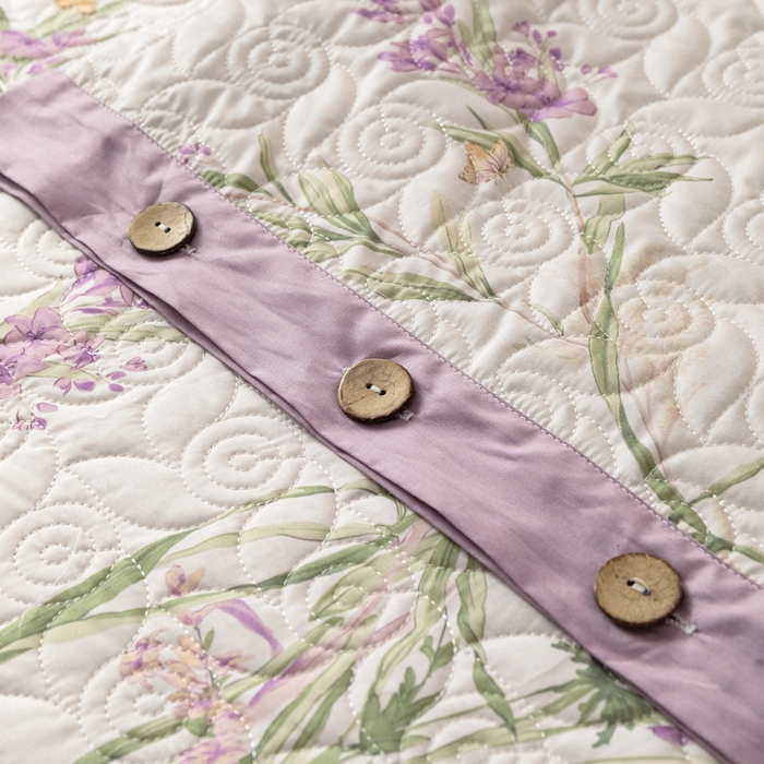 91家纺网 家纺一手货源 找家纺 优乐家纺 2025新款纯棉印花夹棉系列四件套-纽扣款 迷雾