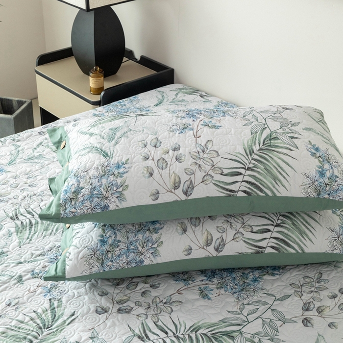 91家纺网 家纺一手货源 找家纺 优乐家纺 2025新款纯棉印花夹棉枕套系列-纽扣款 早春