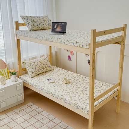 91家纺网 家纺一手货源 找家纺 金丝鸟家纺 2024新款学生款A类老粗布床笠 花蔓