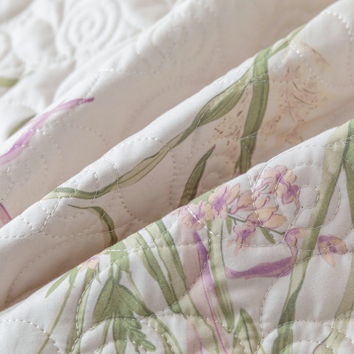 91家纺网 家纺一手货源 找家纺 优乐家纺 2025新款纯棉印花夹棉系列四件套-纽扣款 迷雾