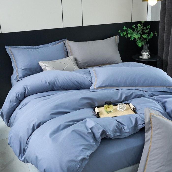 91家纺网 家纺一手货源 找家纺 三沁家居 2024新款精梳长绒棉四件套 烟兰