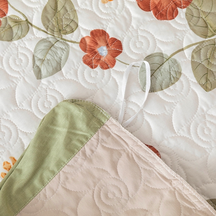 91家纺网 家纺一手货源 找家纺 优乐家纺 2025新款全棉斜纹13376单层被套夹棉床盖款四件套 花颜悦色