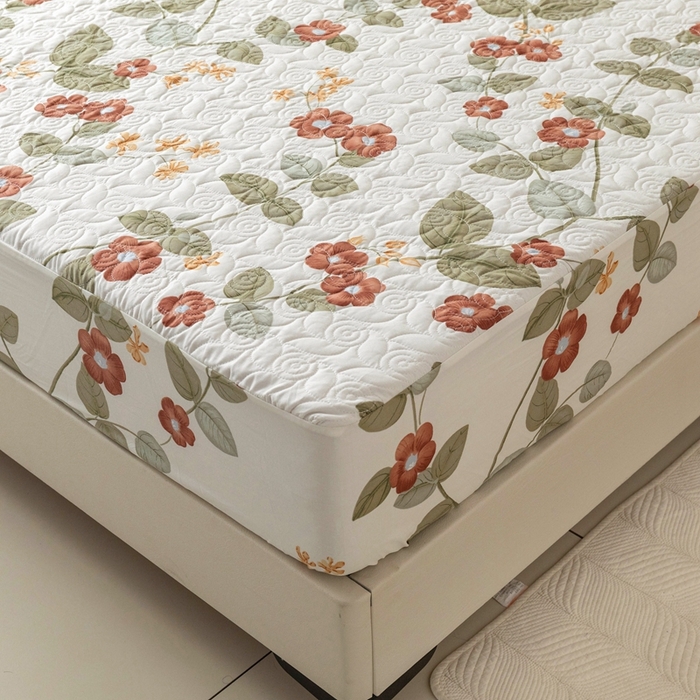 91家纺网 家纺一手货源 找家纺 优乐家纺 2025新款纯棉印花夹棉床笠三件套系列-纽扣款 和颜悦色