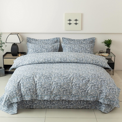 优乐家纺 2025新款全棉斜纹13376单层被套夹棉床盖款四件套 波西米亚