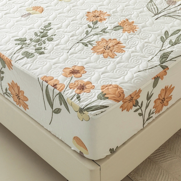 91家纺网 家纺一手货源 找家纺 优乐家纺 2025新款纯棉印花夹棉床笠三件套系列-纽扣款 南薇