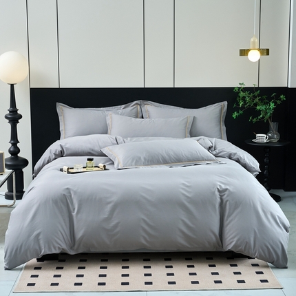 91家纺网 家纺一手货源 找家纺 （总）三沁家居 2024新款纯色简约精梳长绒棉四件套全棉四件套直播