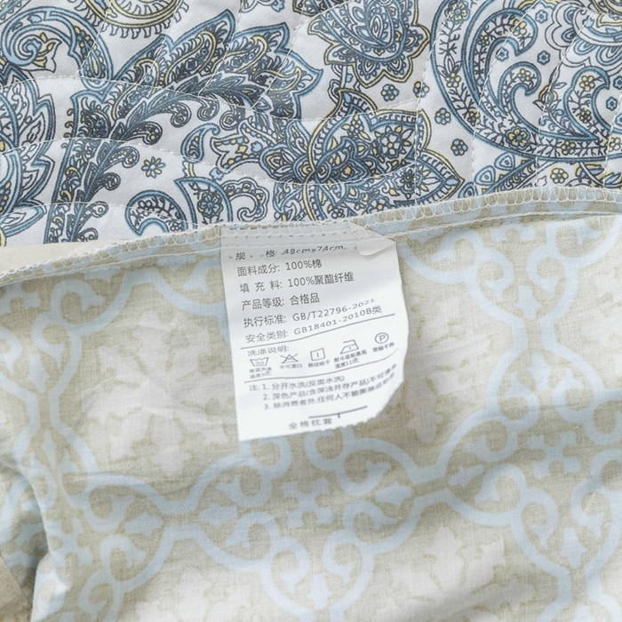 91家纺网 家纺一手货源 找家纺 优乐家纺 2025新款纯棉印花夹棉枕套系列-纽扣款 波西米亚