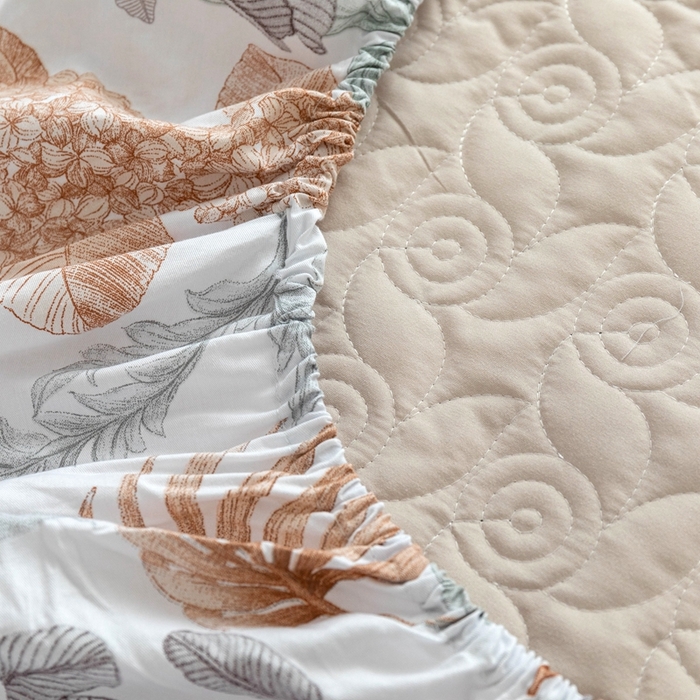 91家纺网 家纺一手货源 找家纺 优乐家纺 2025新款纯棉印花夹棉床笠三件套系列-纽扣款 春意盎然