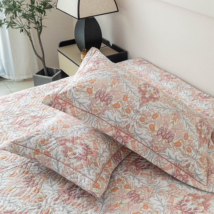 91家纺网 家纺一手货源 找家纺 优乐家纺 2025新款全棉斜纹13376宽边枕头套 普卡拉-红