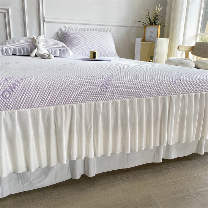 91家纺网 家纺一手货源 找家纺 叠派家纺 2024新款抗菌冰豆豆床裙款凉席-皇冠系 冰豆豆皇冠系列-床裙款 冰藤紫