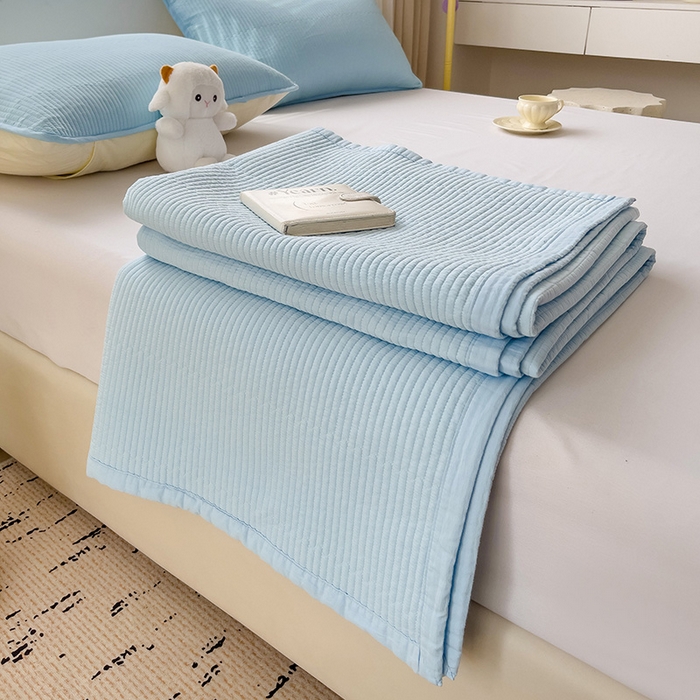 91家纺网 家纺一手货源 找家纺 （总）羽爱家纺 2024新款双面纯色全棉水洗床盖