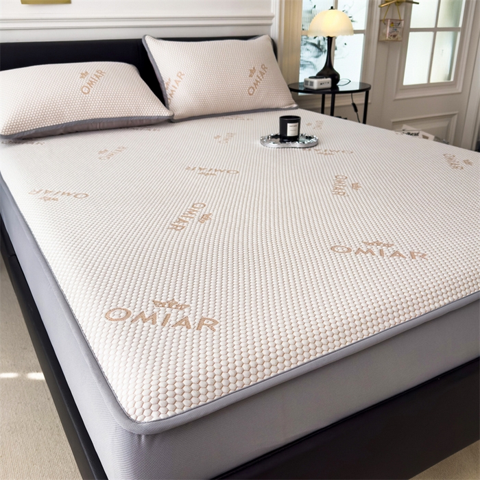 91家纺网 家纺一手货源 找家纺 叠派家纺 2024新款抗菌冰豆豆床笠款凉席-皇冠 皇冠-柠檬黄