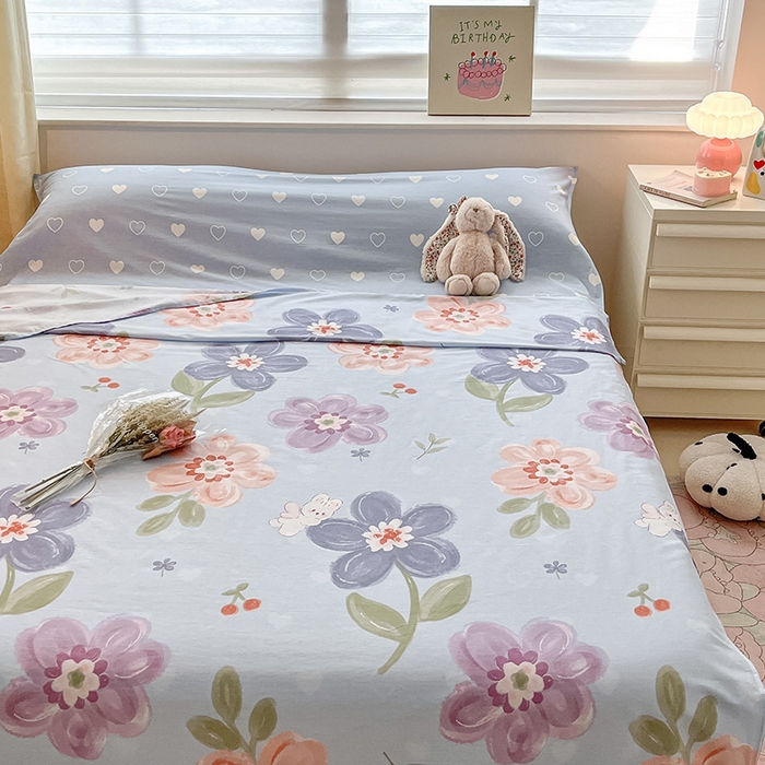 91家纺网 家纺一手货源 找家纺 绵庭家纺 2024新款全棉印花隔脏睡袋 繁花似锦