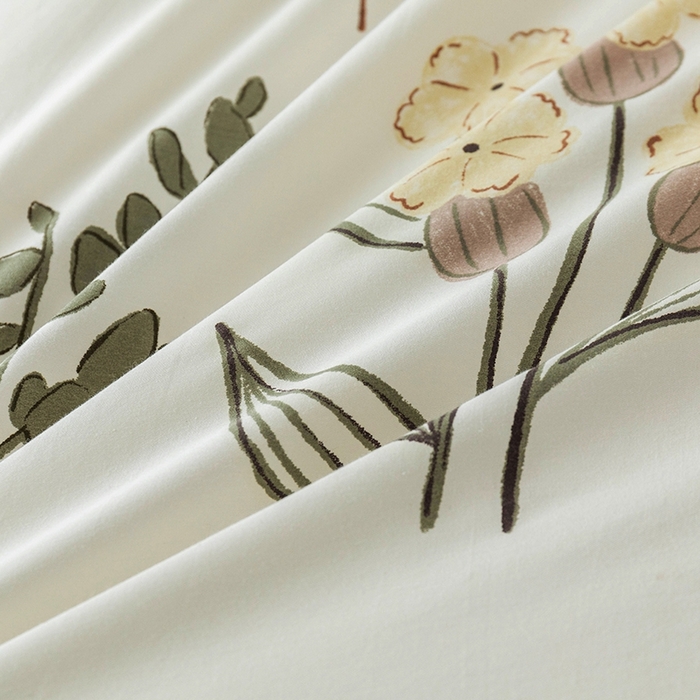 91家纺网 家纺一手货源 找家纺 优乐家纺 2025新款全棉斜纹13376单层被套夹棉床盖款四件套 南薇